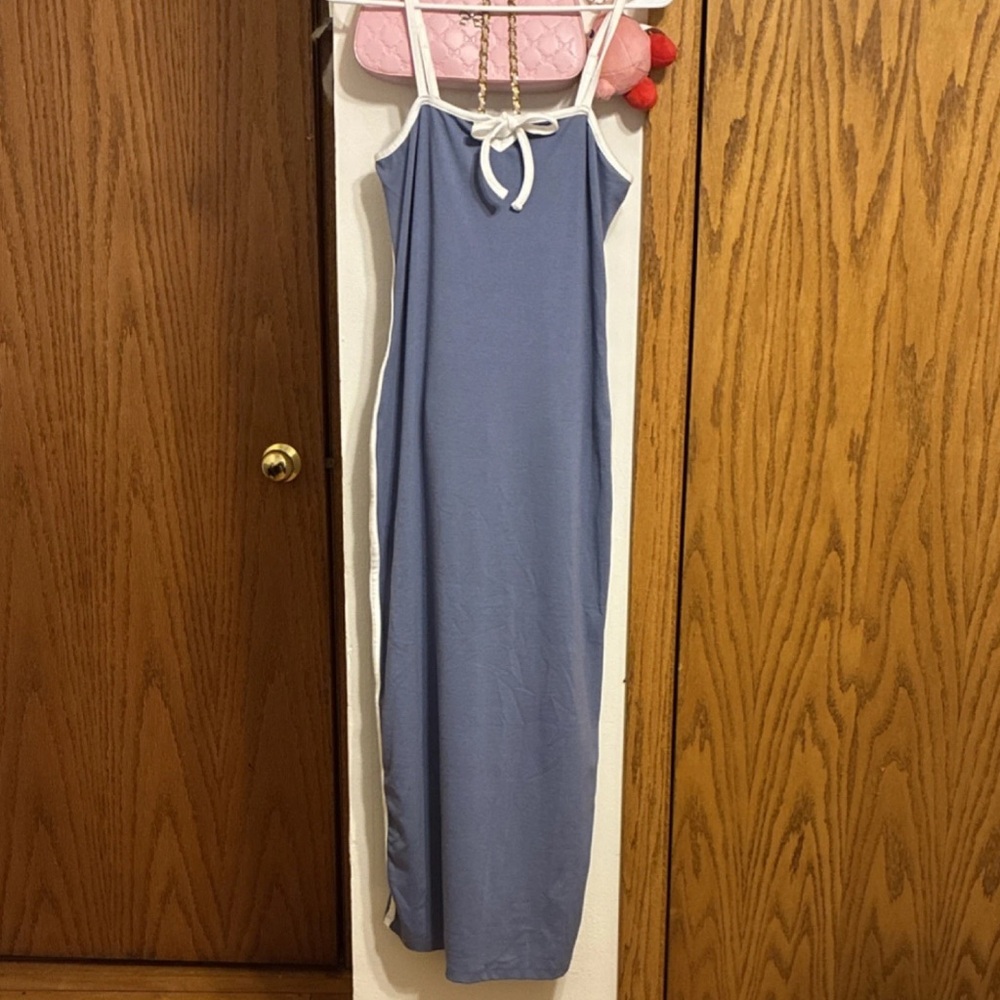 Blue and White Maxi Dress